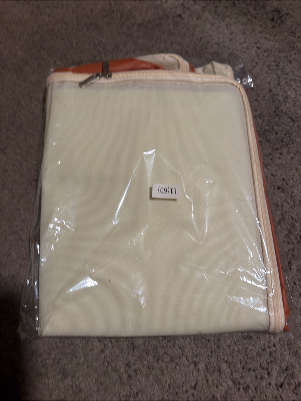totes Cream and Orange Zippered Storage Organizer